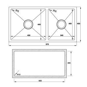 chậu rửa bát âm Hafele HS-S8745 bằng inox 567.23.040
