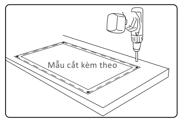 Chuẩn bị Khoan 4 lỗ ở góc - đường kính 1/2”