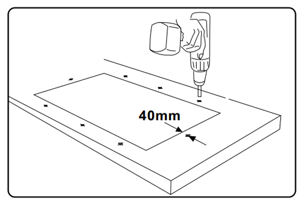 Cắt dọc theo đường kẻ này để nối các lỗ