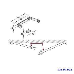 Phụ kiện đóng cửa tuần tự Hafele 931.97.902