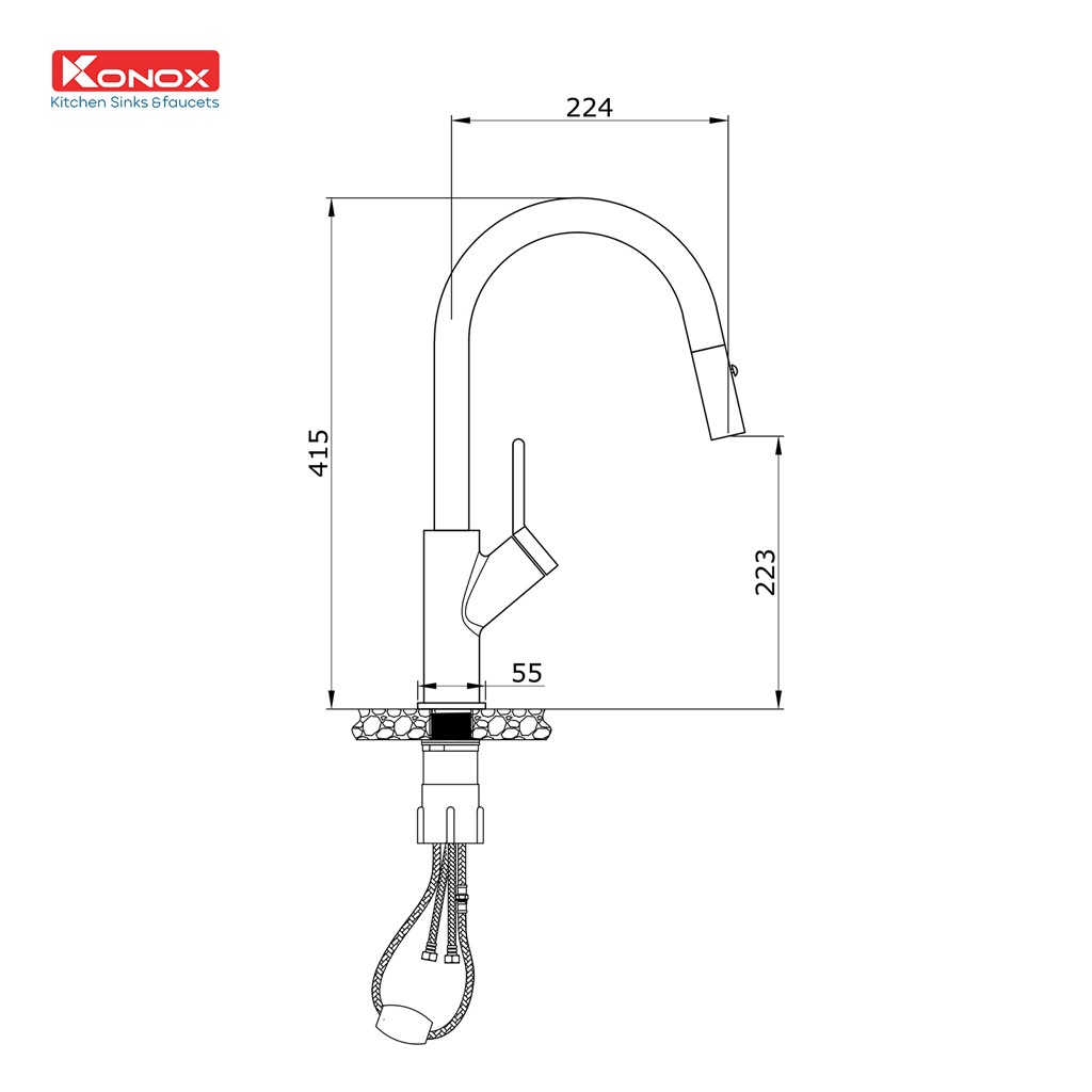 Vòi rửa bát Konox Ponte