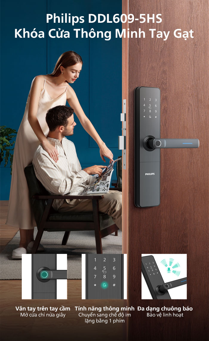 Khóa điện tử Phillips DDL609-5HS