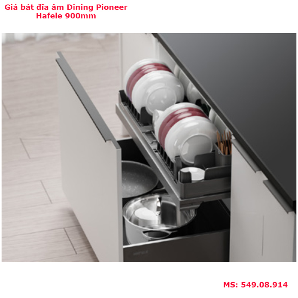 Giá bát đĩa âm hafele Dining Pioneer 900mm 549.08.914