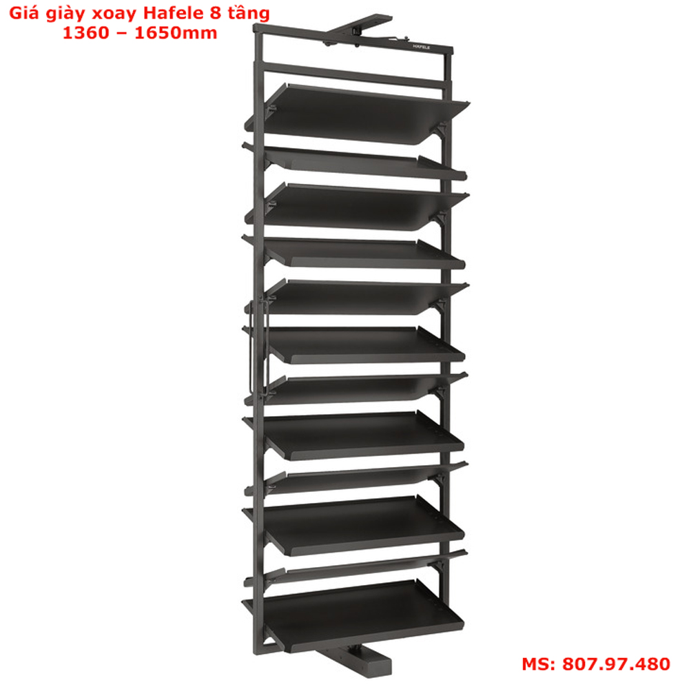 Giá giày xoay Hafele 8 tầng 807.97.480 1360 – 1650mm