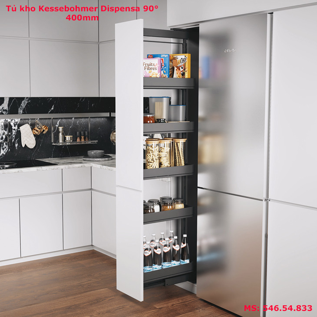 Tủ đồ khô cánh kéo Hafele Kessebohmer Dispensa 90° 400mm 546.54.833