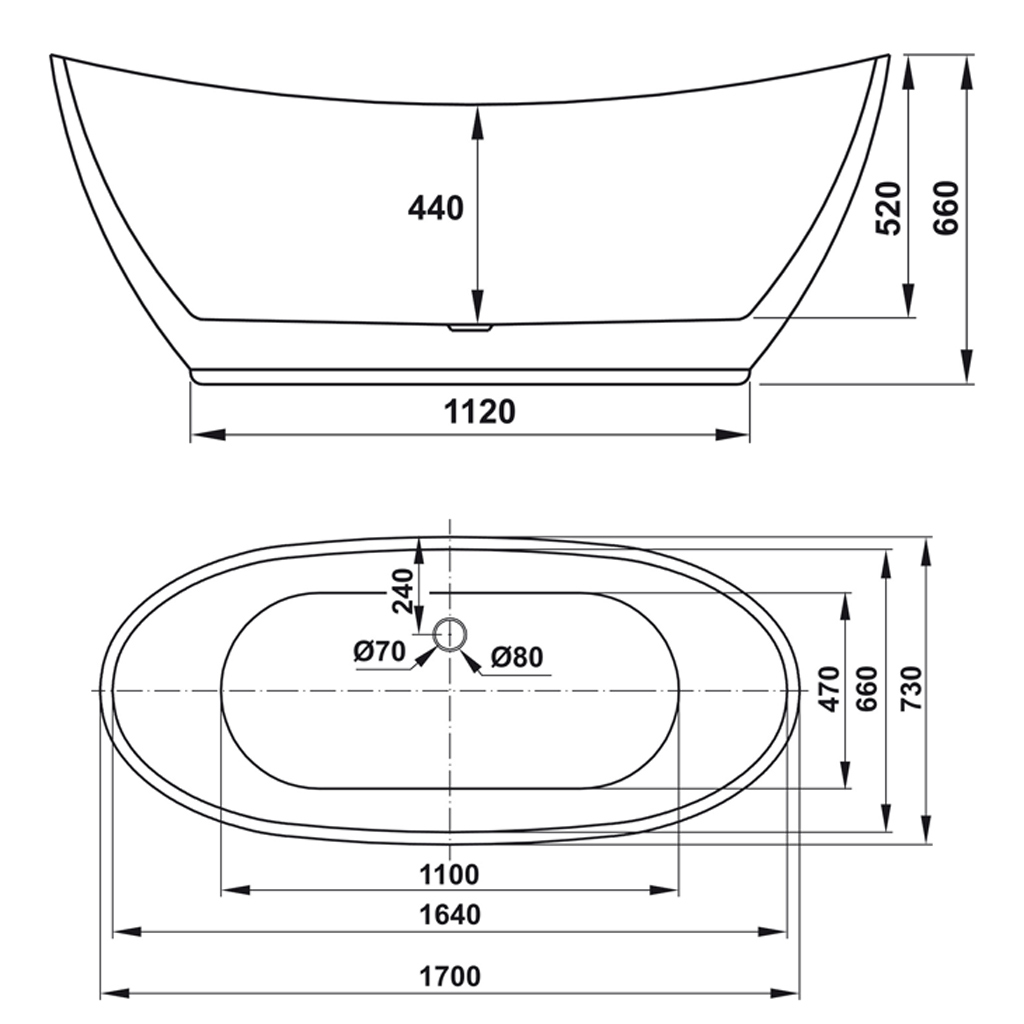 Bồn tắm độc lập Hafele Nagoya 1700 588.99.600