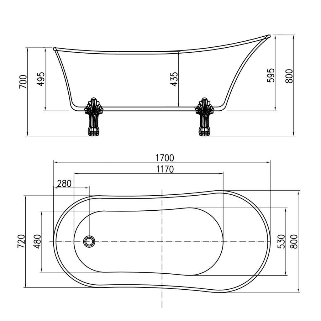 Bồn tắm độc lập Hafele Nagoya 1700 588.99.650