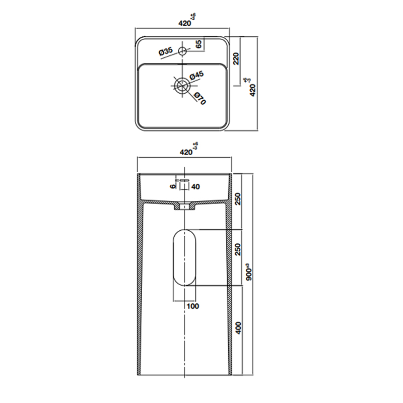 CHẬU LAVABO ĐẶT SÀN HAFELE HVN3002 588.87.400