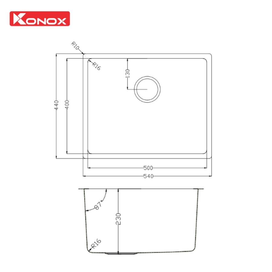 Chậu rửa bát Konox Tari 500SM