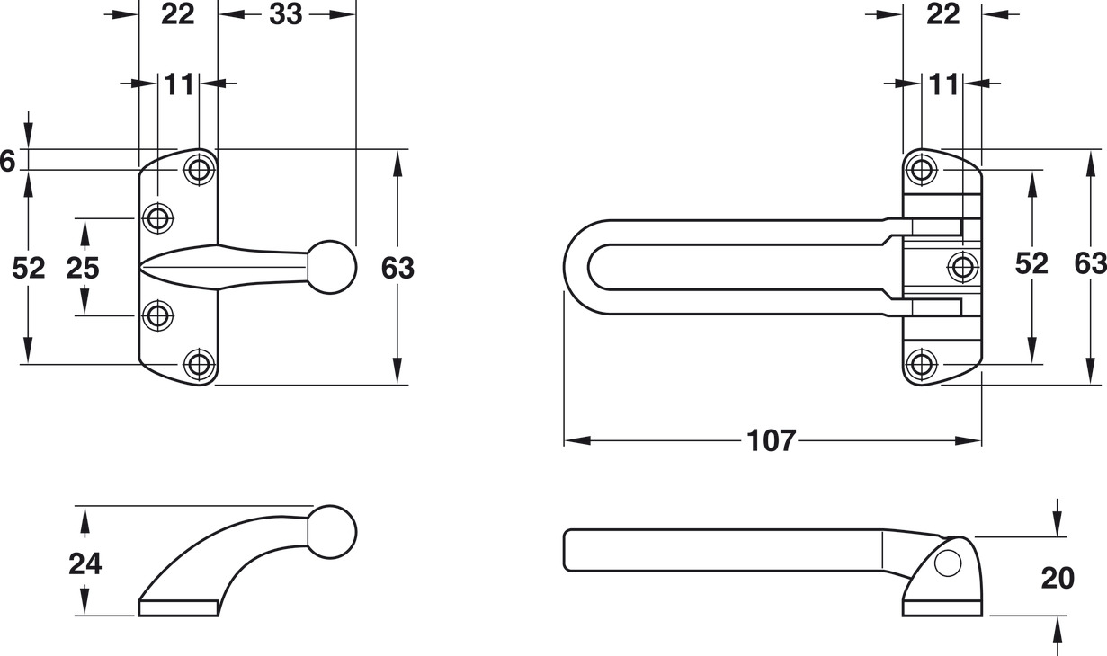 chốt an toàn DIY Hafele 489.15.001
