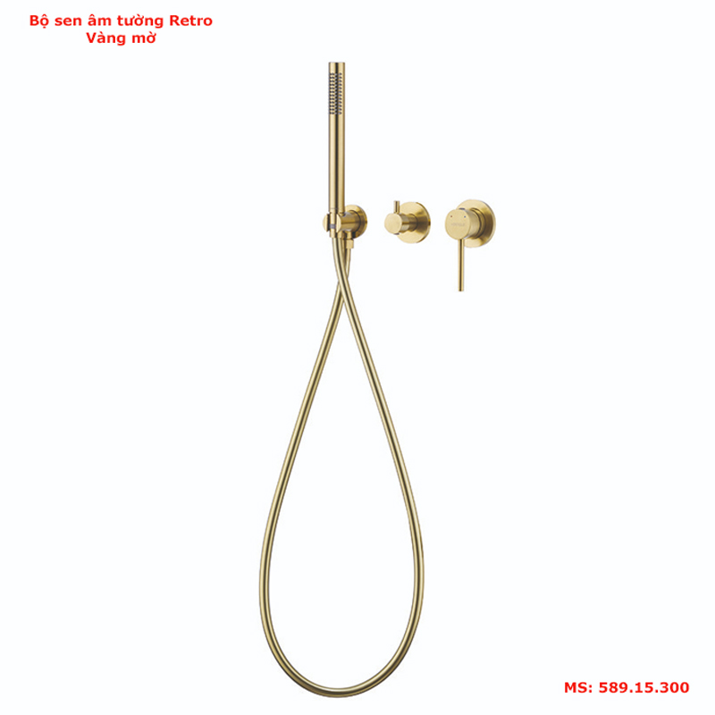 Bộ sen âm tường Hafele Retro vàng mờ 589.15.300