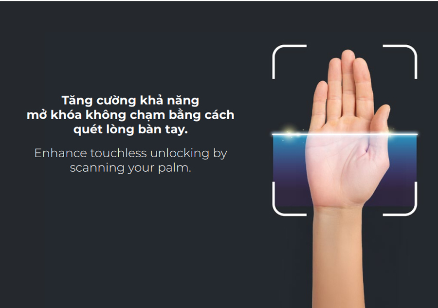 Khóa điện tử Hafele PP2502W quét lòng bàn tay