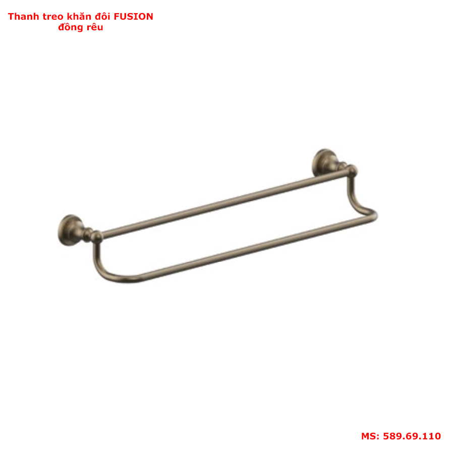 Thanh treo khăn đôi Hafele Fusion BZ 589.69.110 đồng rêu