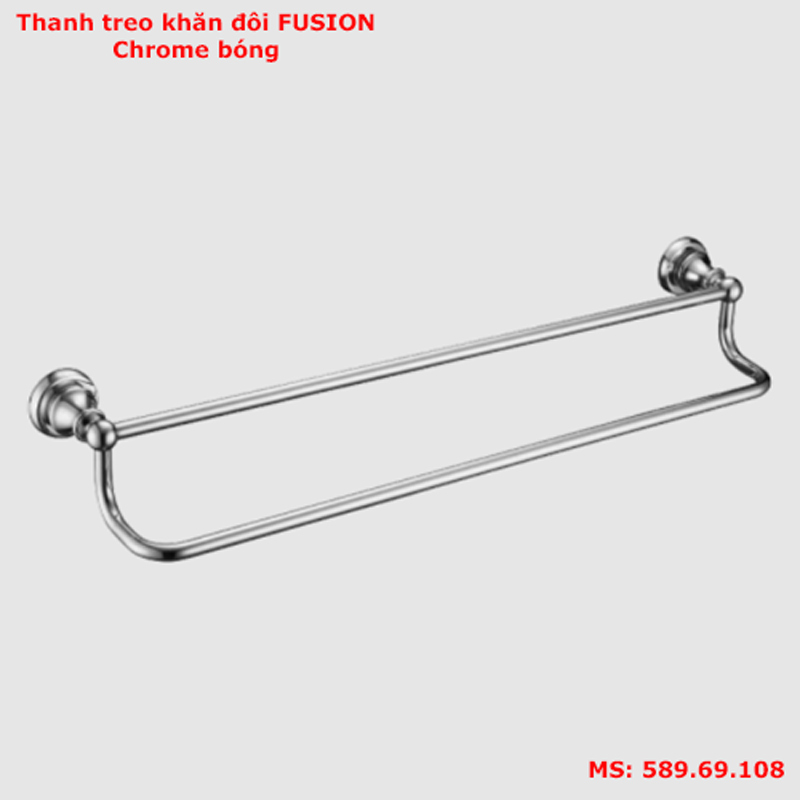 Thanh treo khăn đôi Hafele Fusion CR 589.69.108 chrome bóng
