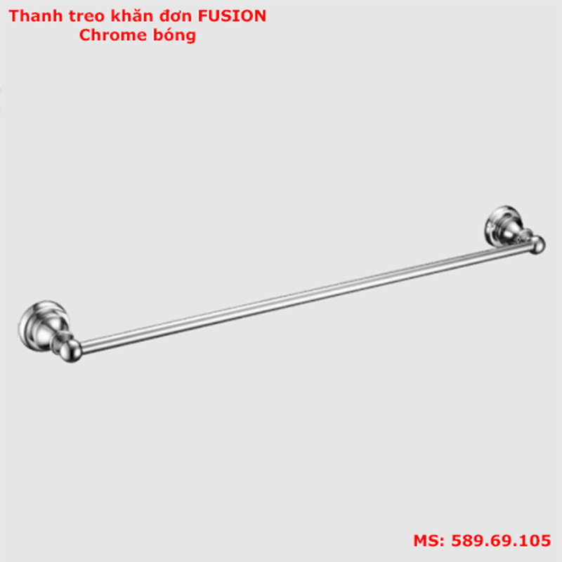 Thanh treo khăn đơn Hafele Fusion CR 589.69.105 chrome bóng