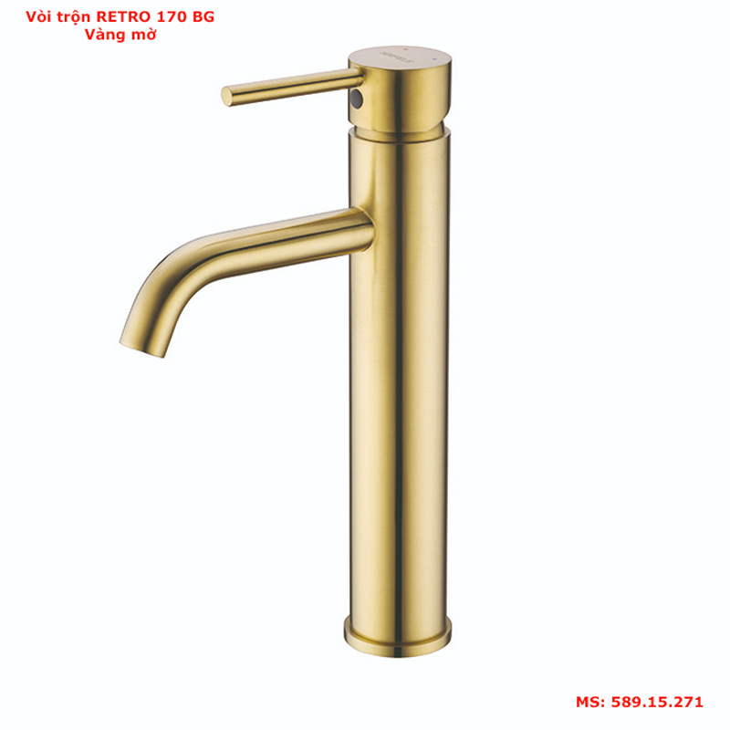 Vòi trộn lavabo Hafele retro 170 Bg vàng mờ 589.15.271