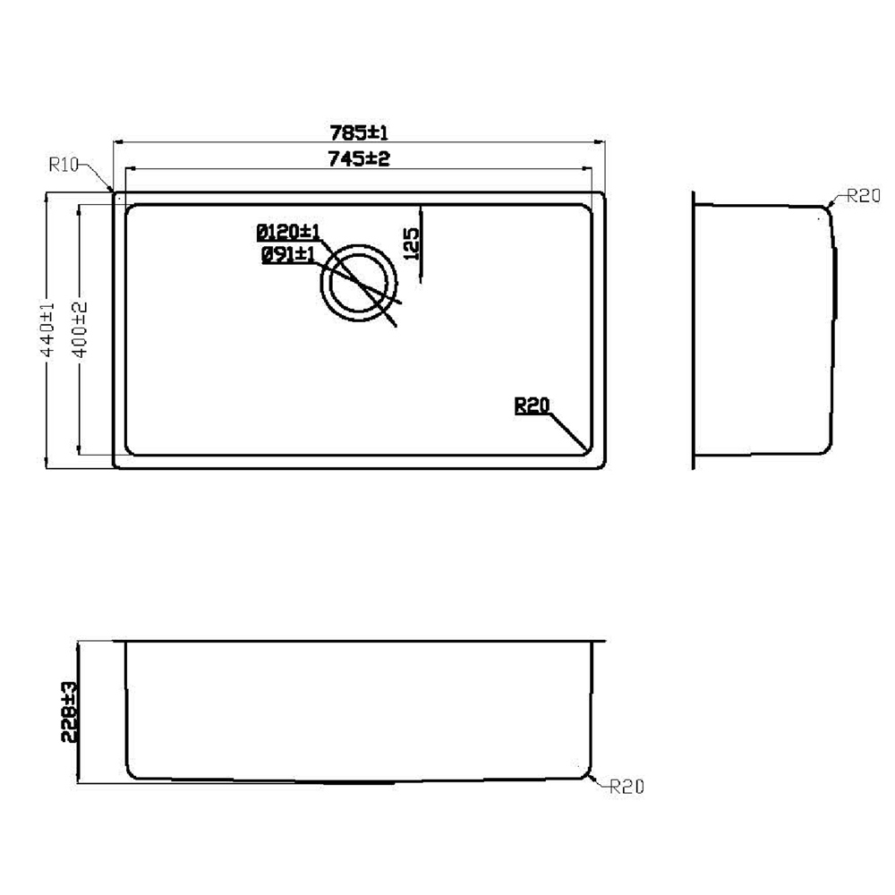 Chậu rửa bát Konox Stelo 780U