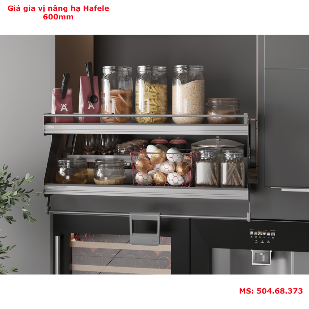Giá gia vị nâng hạ Hafele Utensio Plus H2 600mm 504.67.373