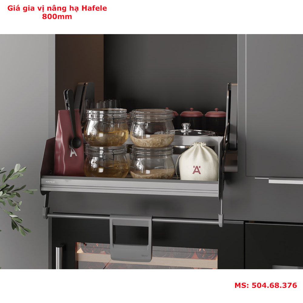 Giá gia vị nâng hạ Hafele Utensio Plus H2 800mm 504.67.376