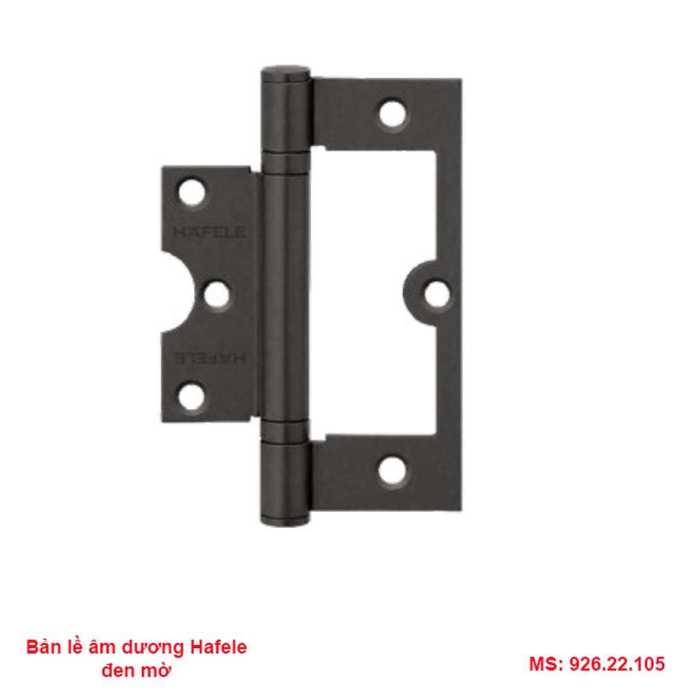 Bản lề âm dương Hafele đen mờ 926.22.105
