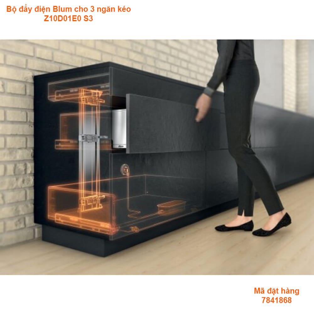 Bộ đẩy điện Blum cho 3 ngăn kéo Z10D01E0 S3 7841868