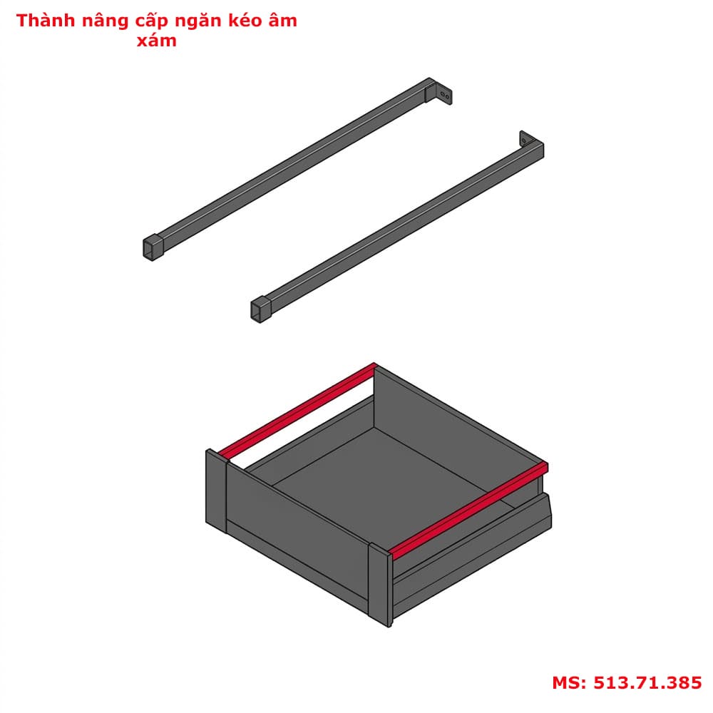 Thanh nâng cấp ray hộp âm Hafele Matrix Box P Plus 513.71.385